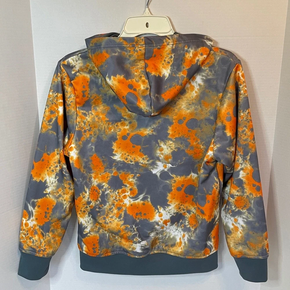 Nike Kids Youth Size Large Vibrant Orange and Gray Hoodie Full Zip Jacket